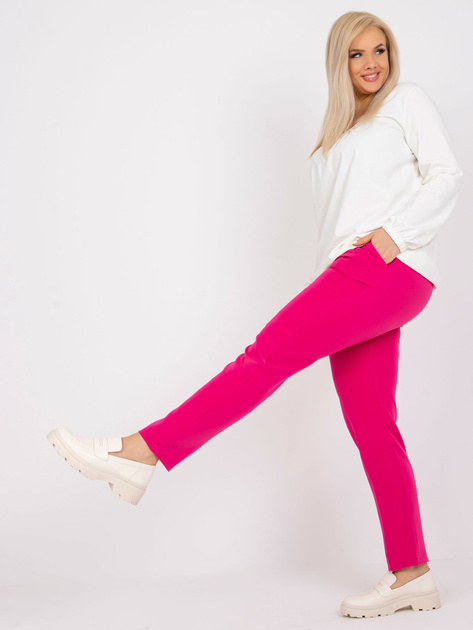 Ecru bawełniana bluzka plus size z długim rękawem Hailey