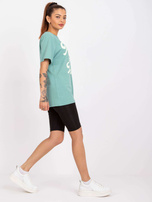 Zielony bawełniany t-shirt na co dzień Jade