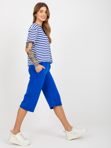 Hurt Ciemnoniebiesko-biały letni komplet basic z rybaczkami