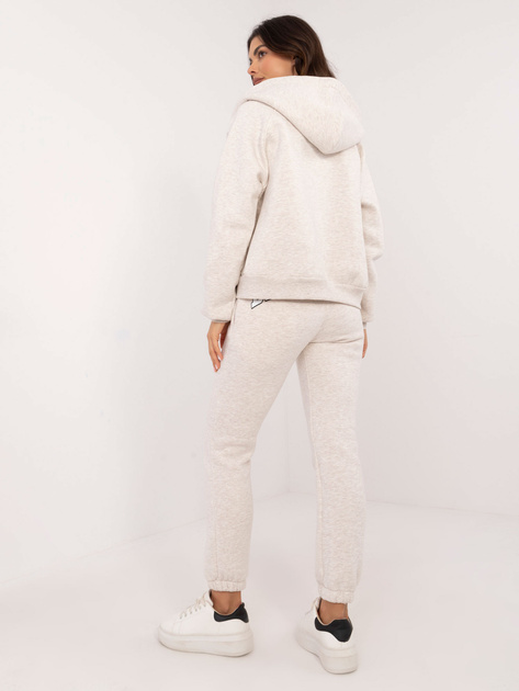 Hurt Jasnobeżowy melanżowy dresowy komplet z bluzą oversize