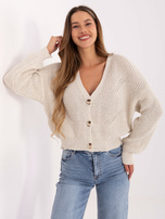 Ecru rozpinany sweter oversize RUE PARIS 