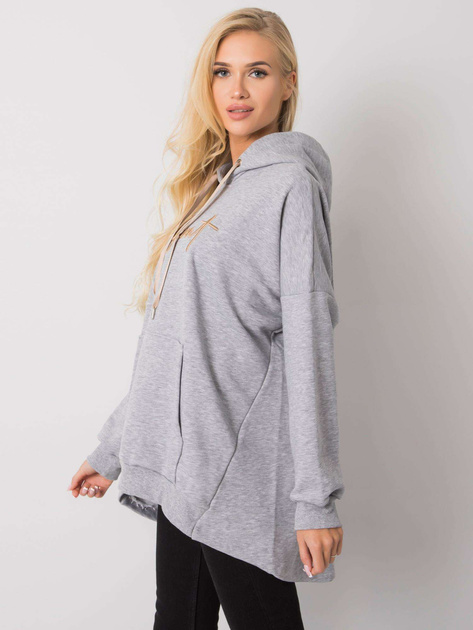 Szara melanżowa bluza kangurka Fallon