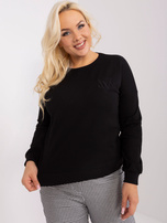 Hurt Czarna damska bluzka plus size z długim rękawem