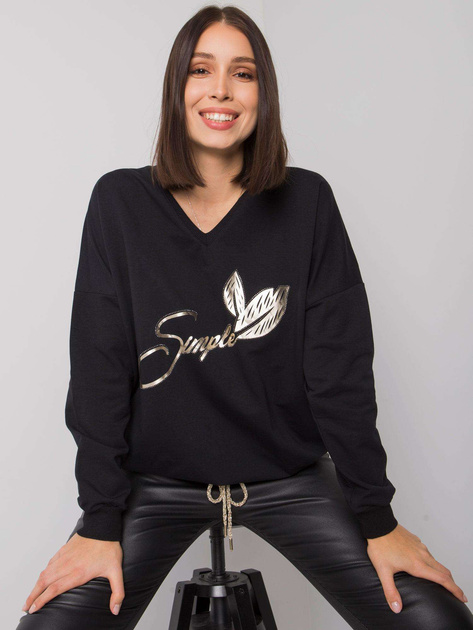 Czarna bluzka plus size z printem Juliee