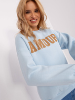 Hurtownia Jasnoniebieska ocieplana bluza bez kaptura