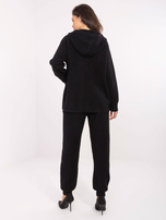 Czarny swetrowy komplet alpaka ze spodniami