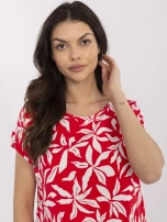 Koralowa bluzka z krótkim rękawem SUBLEVEL