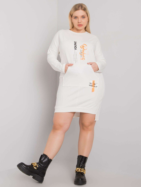 Ecru sukienka dresowa plus size Akira