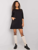 Ellida's black dress with pockets RUE PARIS