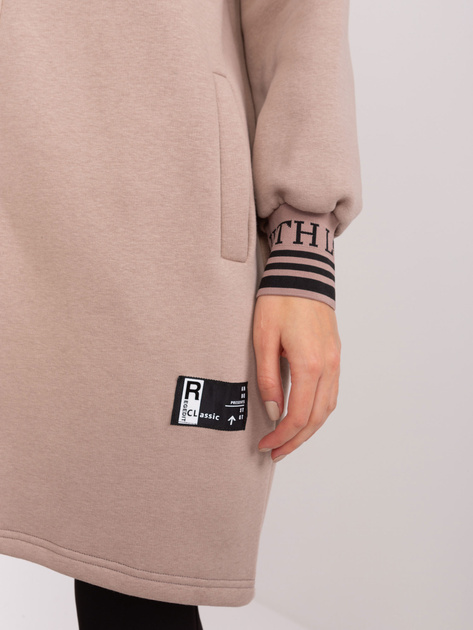 Hurtownia Ciemnobeżowa długa bluza rozpinana