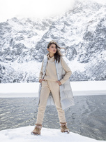 Jasnobeżowy komplet z bawełny Huguette