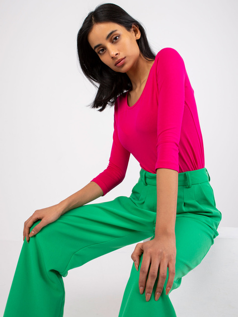 Fuksjowa damska bluzka basic Mona