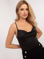 Hurtownia Czarny elegancki top na ramiączkach