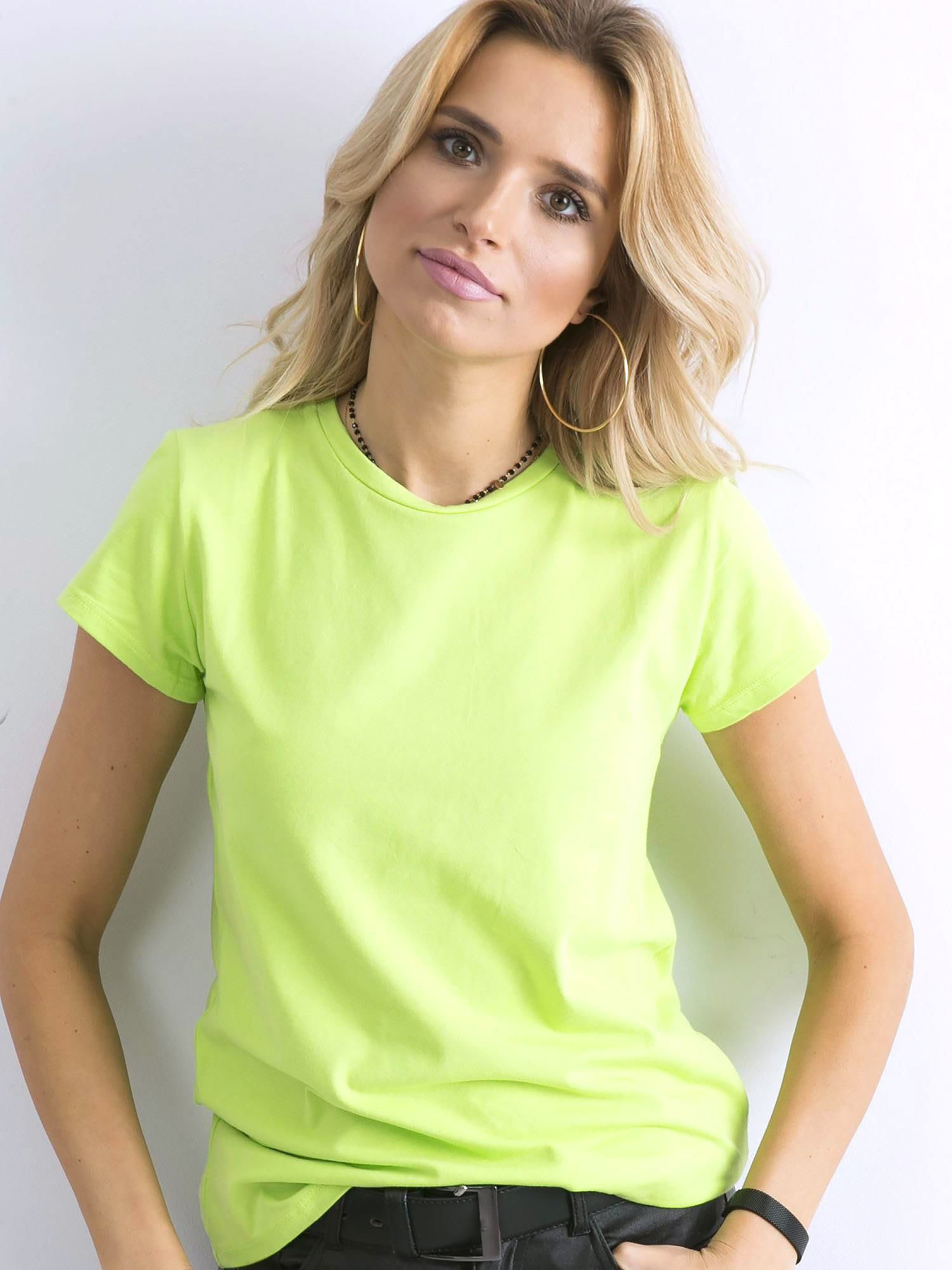 Fluo zielony t-shirt basic Peachy