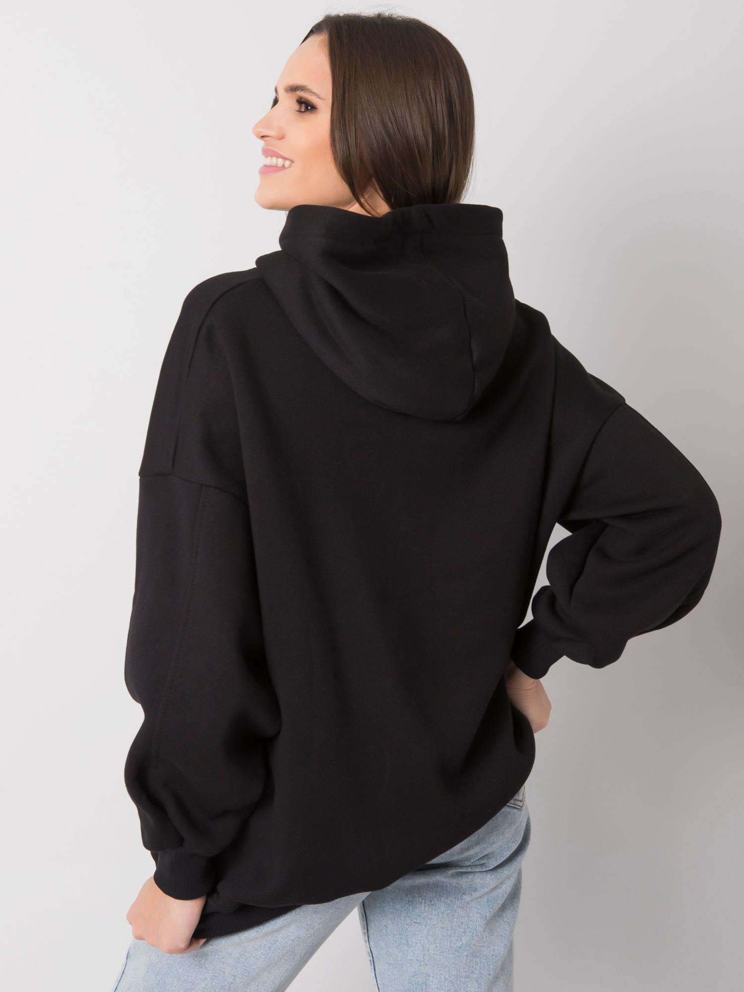 Schwarzer Hoodie mit Taschen Lille RUE PARIS.