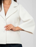 Ecru piankowy płaszcz z kieszeniami