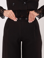 Czarne garniturowe spodnie z kieszeniami RUE PARIS