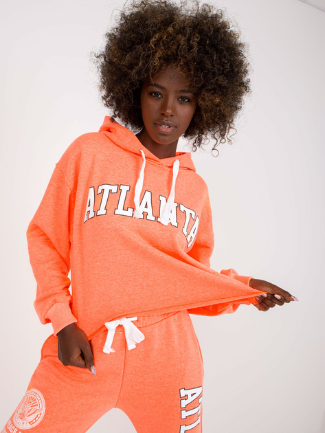 Fluo pomarańczowy komplet dresowy ze spodniami