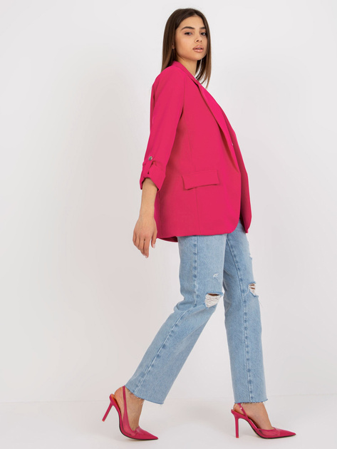 Różowa marynarka z podwijanymi rękawami OCH BELLA