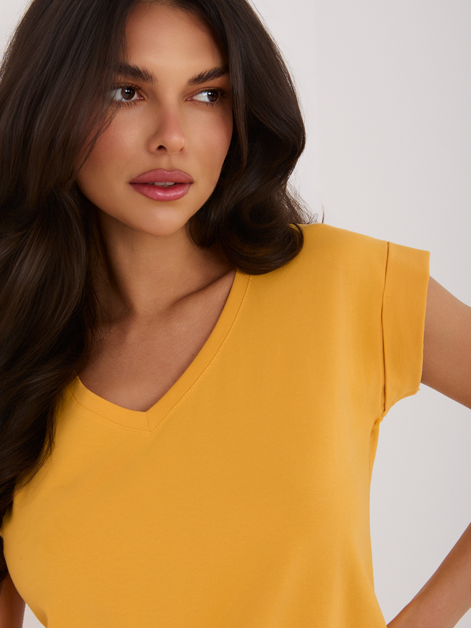 Jasnopomarańczowy t-shirt basic Atlanta RUE PARIS