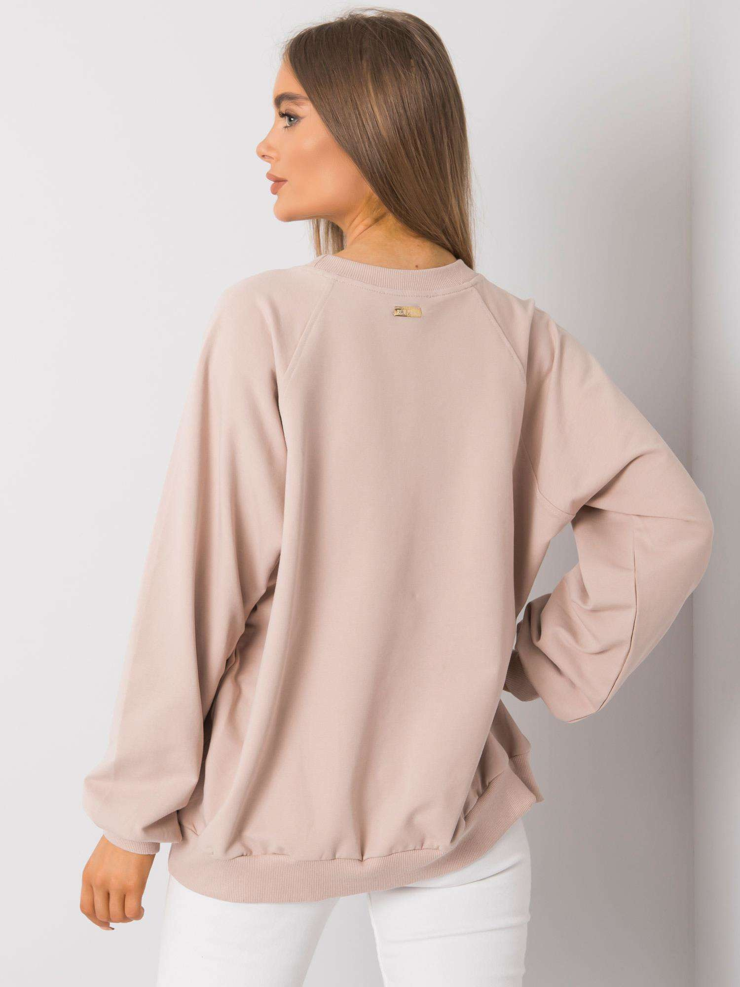 Light beige sweatshirt with pockets Gaelle RUE PARIS