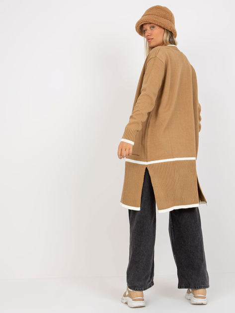 Hurt Ciemnobeżowy damski kardigan oversize RUE PARIS