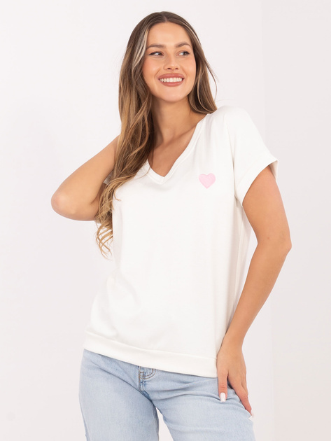 Ecru casualowa bluzka z miękkiego materiału