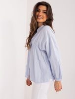 Hurt Jasnoniebieska damska koszula oversize ze stójką