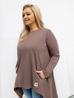 Jasnobrązowa tunika plus size z bawełny