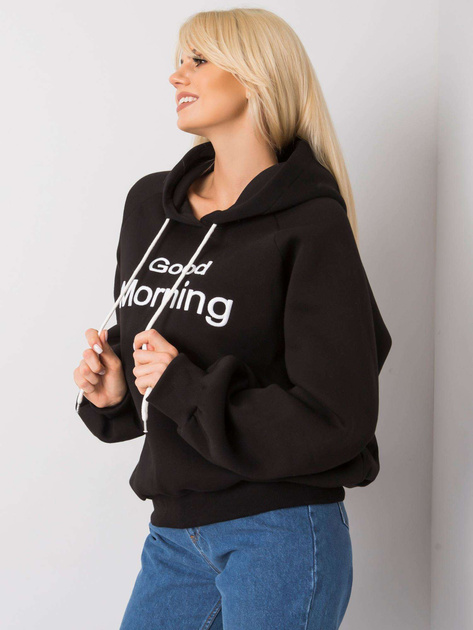 Czarna ocieplana bluza oversize z kapturem Alice