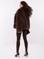 Czekoladowe gładkie legginsy z zakładką na palec