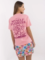 Rosa Damen-T-Shirt mit den Aufschriften SUBLEVEL.