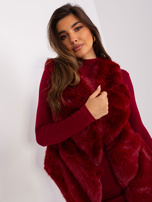 Hurtownia Bordowa asymetryczna kamizelka damska