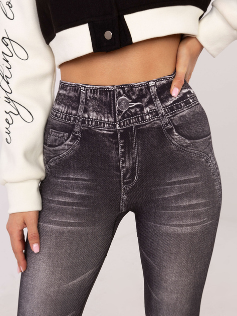 Hurt Czarne damskie legginsy z imitacją jeansu