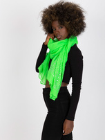 Fluo zielona chusta z aplikacją z dżetów