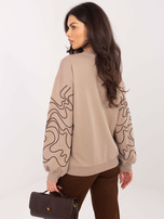 Ciemnobeżowa damska bluza bez kaptura 