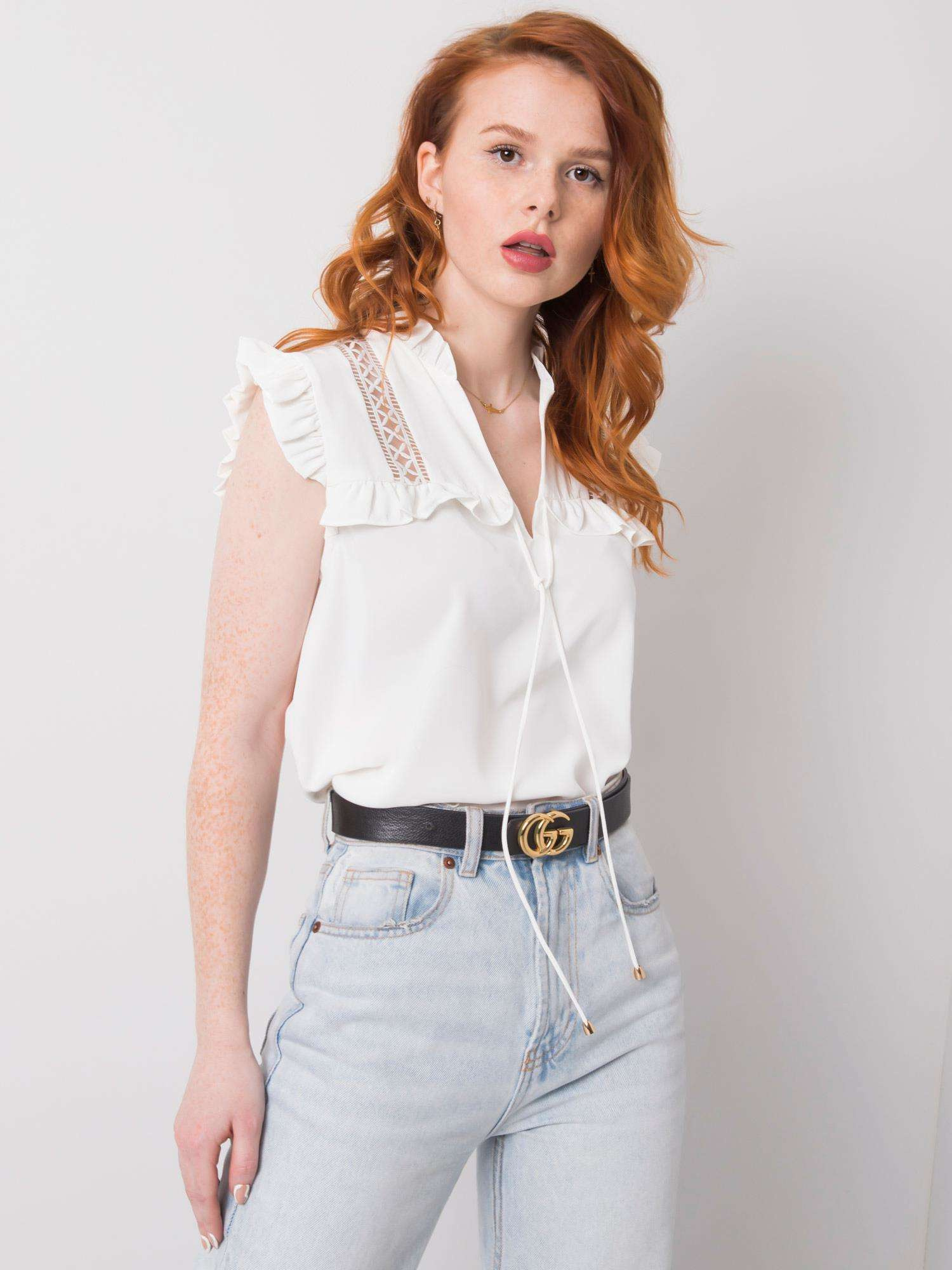 Ecru formal blouse Eira OCH BELLA
