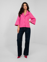 Ciemnoróżowy piankowy płaszcz z kieszeniami