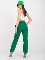 Ciemnozielone spodnie dresowe z wysokim stanem Darina