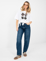 Biała bluzka z koronkowym wykończeniem