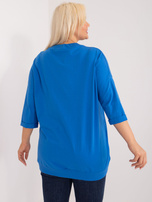 Hurt Ciemnoniebieska bluzka plus size z troczkami