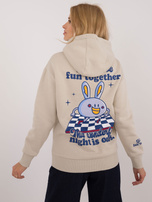 Hurt Beżowa bluza z nadrukiem na plecach SUBLEVEL