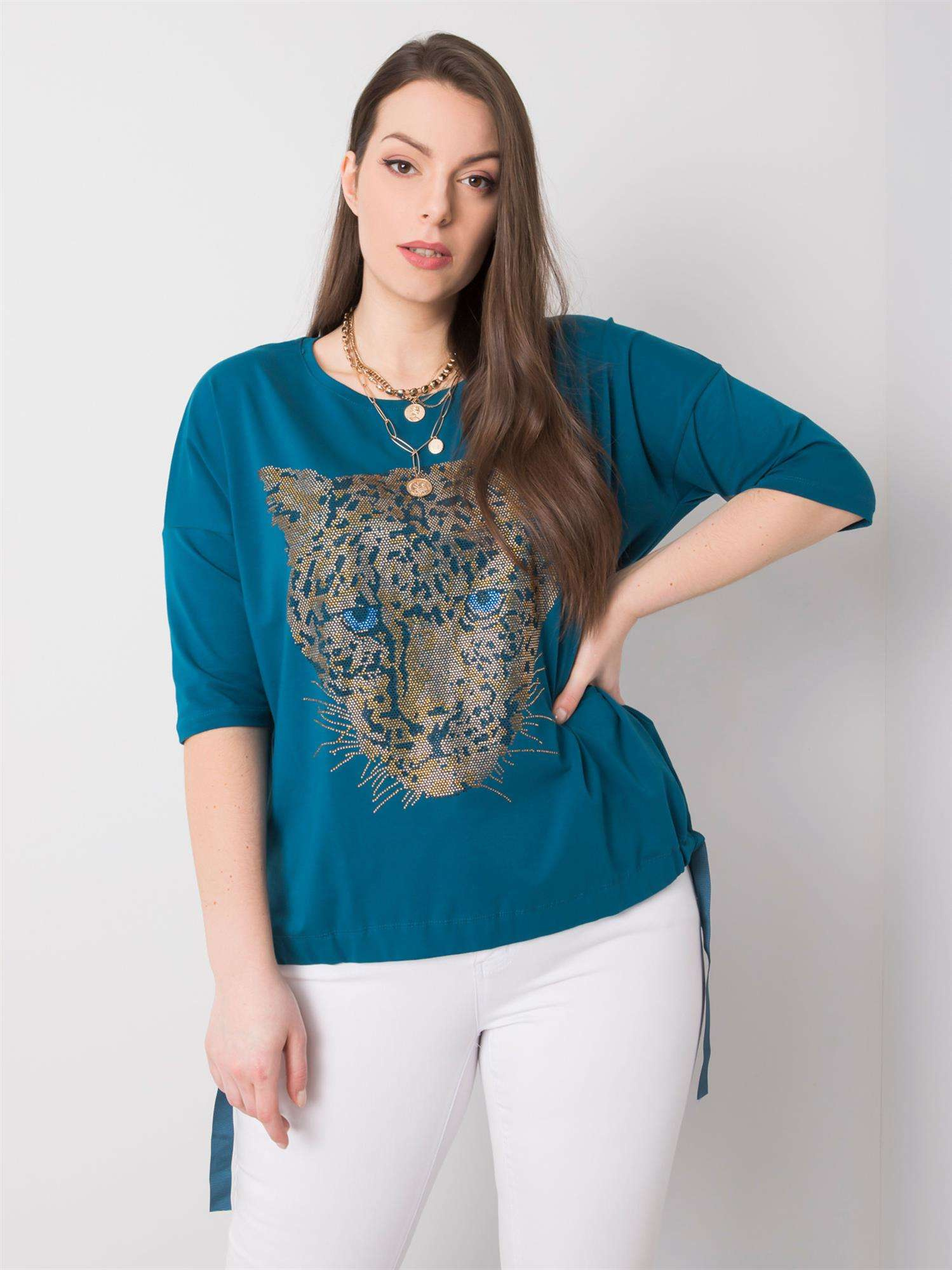 Sea plus size blouse with Darren applique