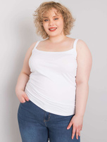 Bílý top plus size bavlněný Scarlette.