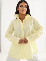 Jasnożółta bawełniana koszula z kołnierzykiem