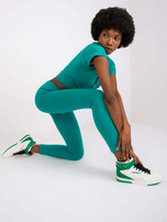 Ciemnozielone legginsy damskie na co dzień Brigitte