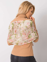 Jasnozielona chusta w kwiatowy wzór