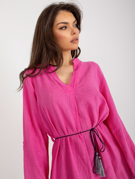 Hurt Ciemnoróżowa koszulowa sukienka na co dzień OCH BELLA