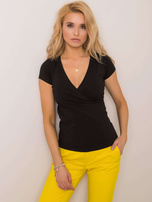 Czarny t-shirt Messy RUE PARIS