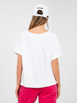 Biała damska bluzka basic z krótkim rękawem RUE PARIS 